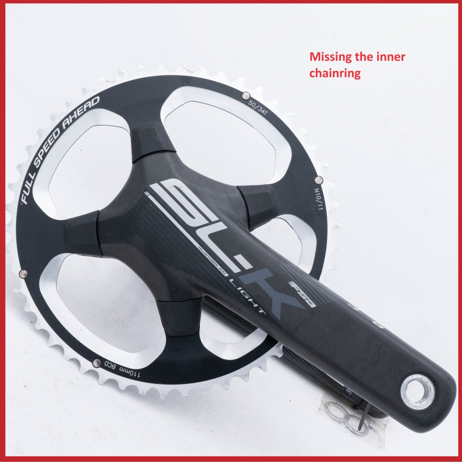 ★軽量 FSA SL-K LIGHT 2×10/11s 170mm 52/36T NOS FSA SLKSL-K LIGHT 4 ARMS 172.5 50 34 110 CRANKSET 10sp