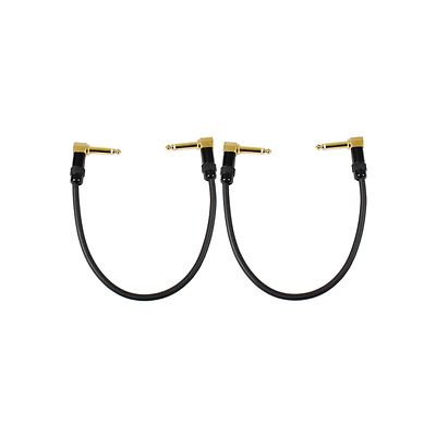 Audio2000's C27001P2 1/4'' TS Right Angle 1 Ft Instrument Cable (2 Pack)