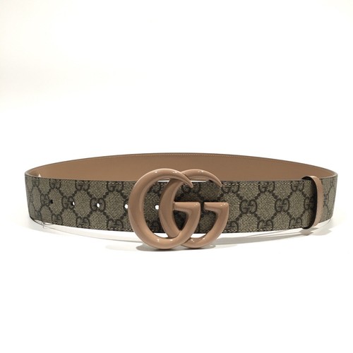 最安値Gucciレザーベルト90s supreme Gucci Supreme Belt GG Buckle -Ebony / Beige -Women size 90