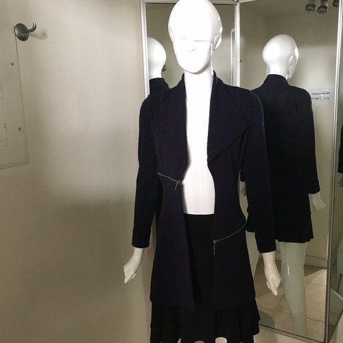 Pre-owned Eva Varro Womens Barcelona Long Jackets In Navy Blue