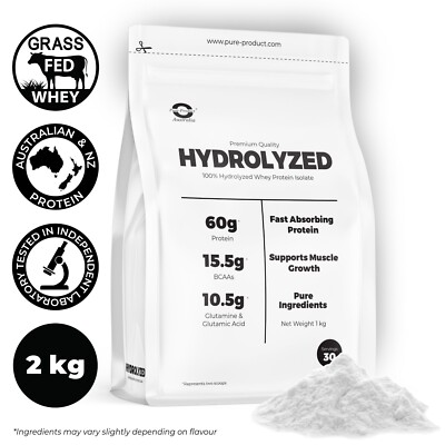2KG  Hydrolysed Whey Protein Isolate HWPI POWDER Unflavoured