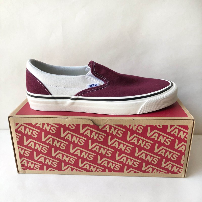 burgundy van slip ons