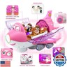 Ynybusi Pink Airplane Toys for Toddlers 1-3-5, Toy Airplane for 4-8 Year Old Boys Girls Birthday, Toddler Toys Bump and Go Action Air Plane with LED Flashing Lights and Sounds (Pink)