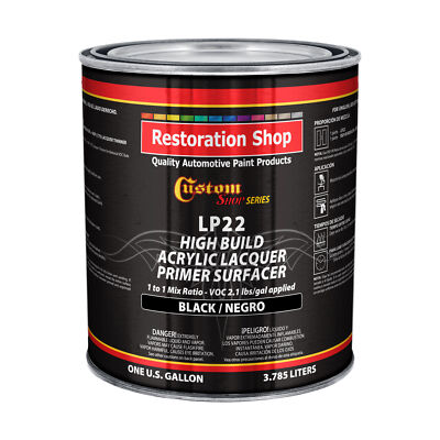 Custom Shop Premium Build Black Acrylic Lacquer Primer Surfacer Paint, 1 Gallon