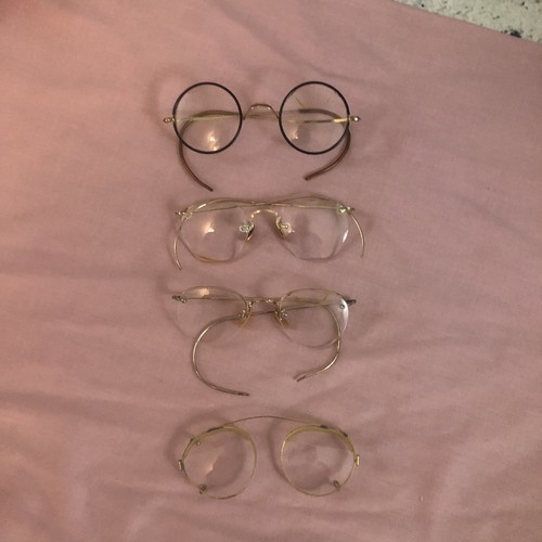 Vintage 12K GF Gold Filled Lot Wire Rims Round/Octagon  Spectacles Glasses