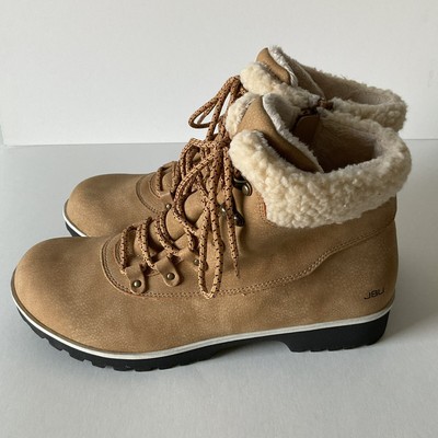 JBU Yellowstone Water Resistant Snow Boot Women s Size 10 Faux Fur Trim Tan