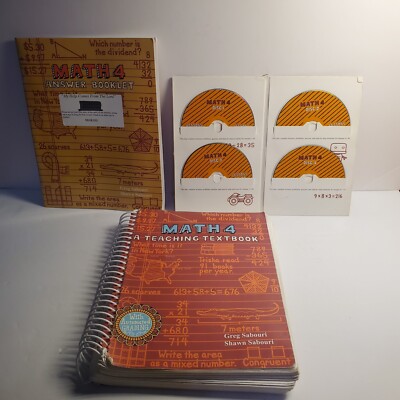 A Teaching Textbook  Math 4 COMPLETE SET Textbook + Answer Booklet +CD-ROM