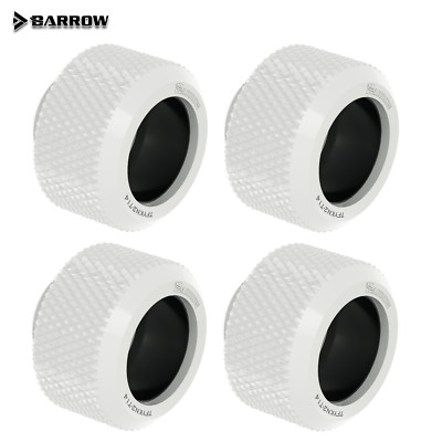 4 Pcs Barrow Anti-Off G1/4'' Compression Fitting For 14mm OD Rigid Tube White