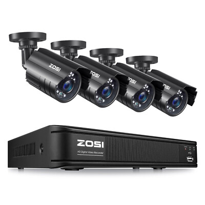 ZOSI H.265+ 5MP DVR 1080P Outdoor CCTV Security Camera System Motion Detection