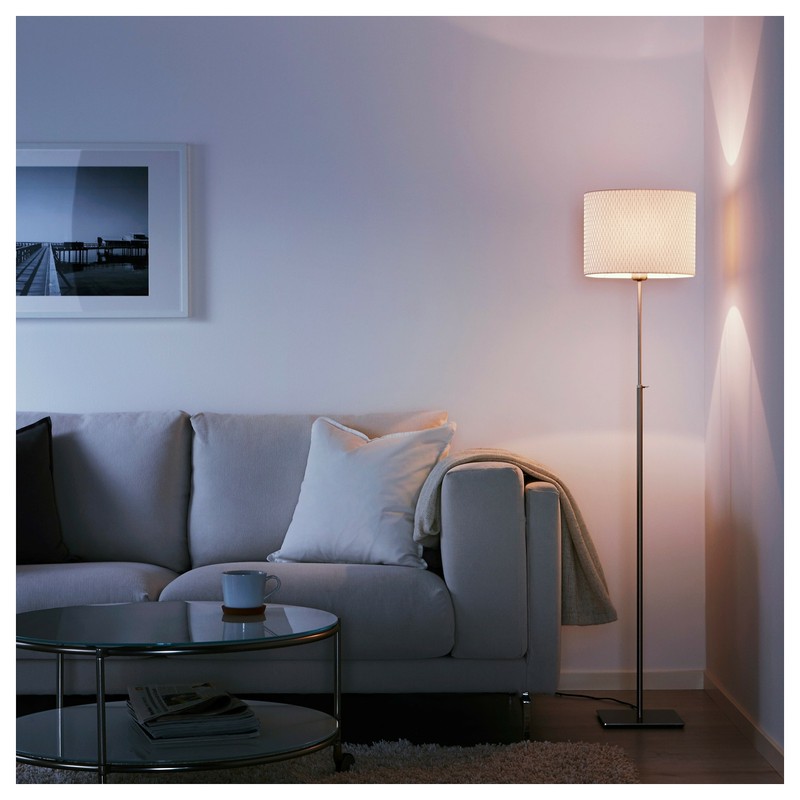 Ikea Alang Floor Lamp Nickel Plated White Lighting Ebay