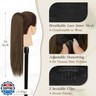BARSDAR Ponytail Extension - 16 Inch Short Straight Drawstring Ponytail Hair Extensions for Women, Soft Synthetic Clip in Pony Tails Hairpieces Fake Ponytail Daily - Chocolate Brown Mixed