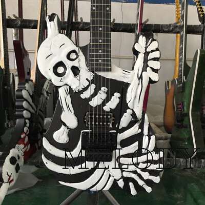 George Lynch Skull Carved TL Electric Guitar Maple Neck Floyd Rose Bridge