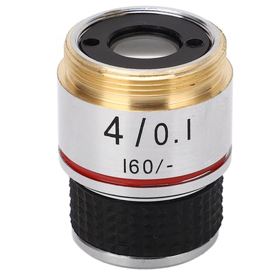Microscope Objective Lens Biological 4X 185 Achromatic Standard RMS Thread