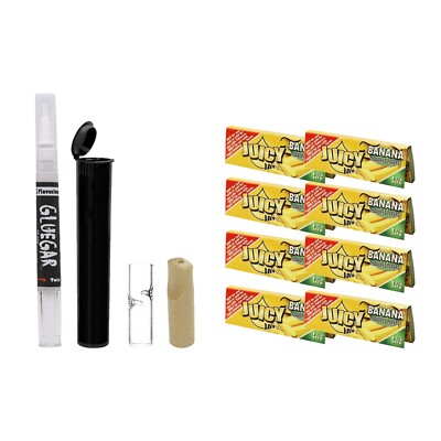 Juicy Jays 1 1/4 Rolling Papers 8 Pack- Banana- GlueGar Og 3ml