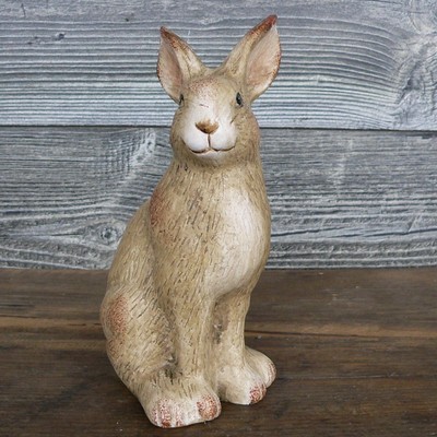 Hase 21cm groß Keramik braun Ostern Figur Osterhase Hasenfigur Eingang Tür Deko