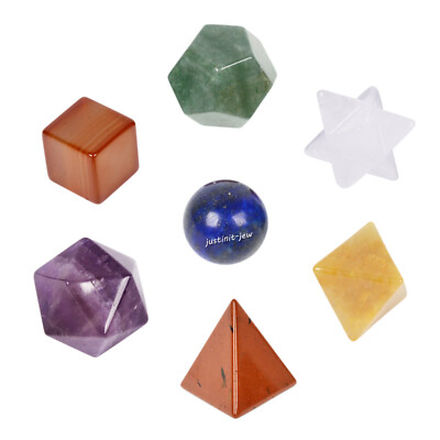 7 Chakra Healing Crystals Kit Sacred Geometry Platonic Crystals Reiki Decor
