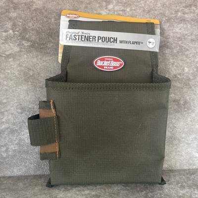 Bucket Boss Fastener Tool Pouch with FlapFit in Brown, 54160, Green