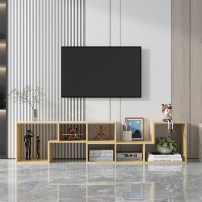 Double L-Shaped Oak TV Stand,Display Shelf ,Bookcase for Hom