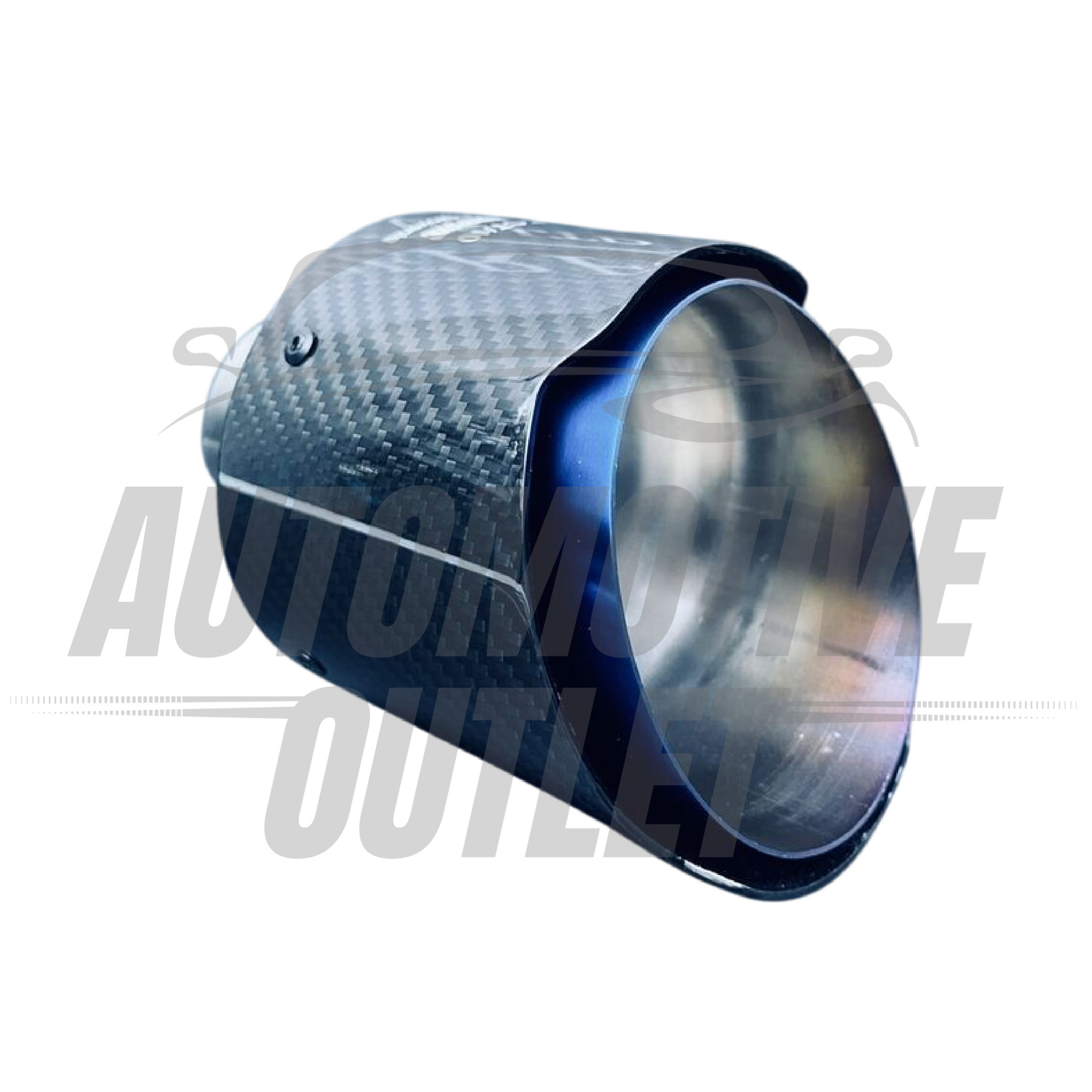 AKRAPOVIC EXHAUST TIPS 3.5" OUTLET BLUE & BLACK CARBON FIBRE UNIVERSAL 3