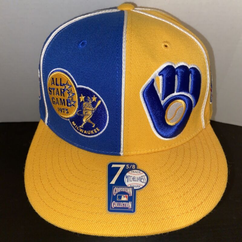 Milwaukee Brewers Mitchell & Ness 7 5/8 Fitted Hat 1975 All-star Game Side Patch