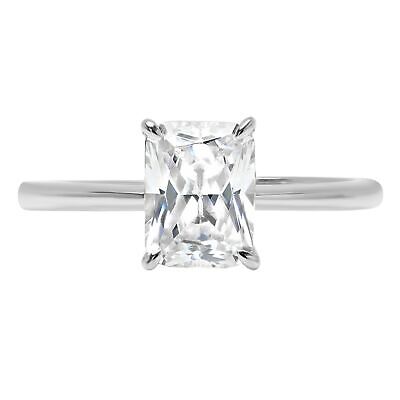 Pre-owned Pucci 1ct Radiant Cut Synthetic Moissanite Wedding Bridal Promise Ring 14k White Gold In White/colorless