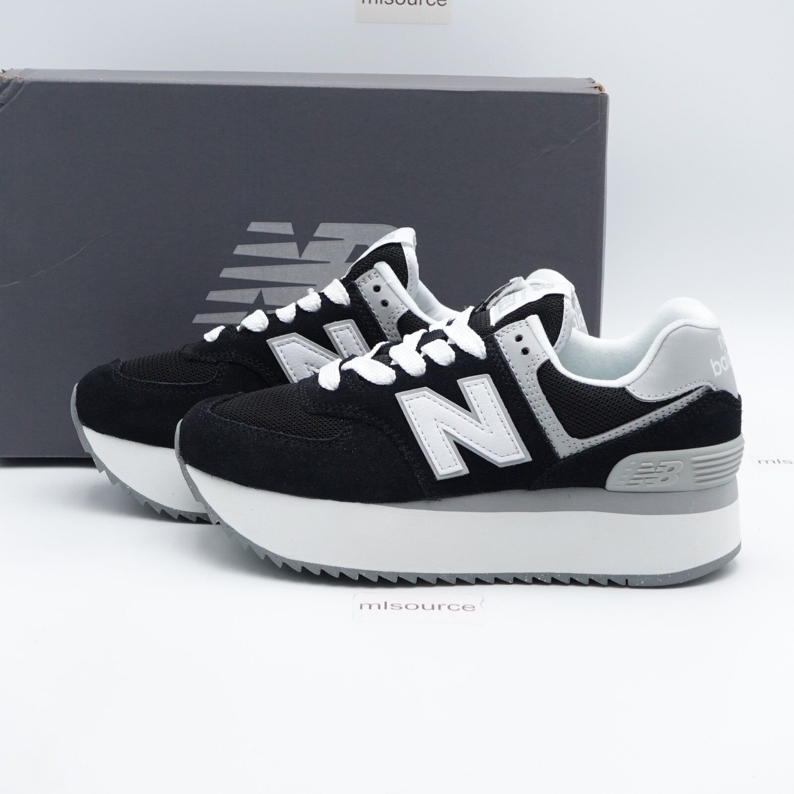 【美品】New Balance 27.0 4E Size 7 Women's New Balance 574+ Platform Sneakers WL574ZSA
