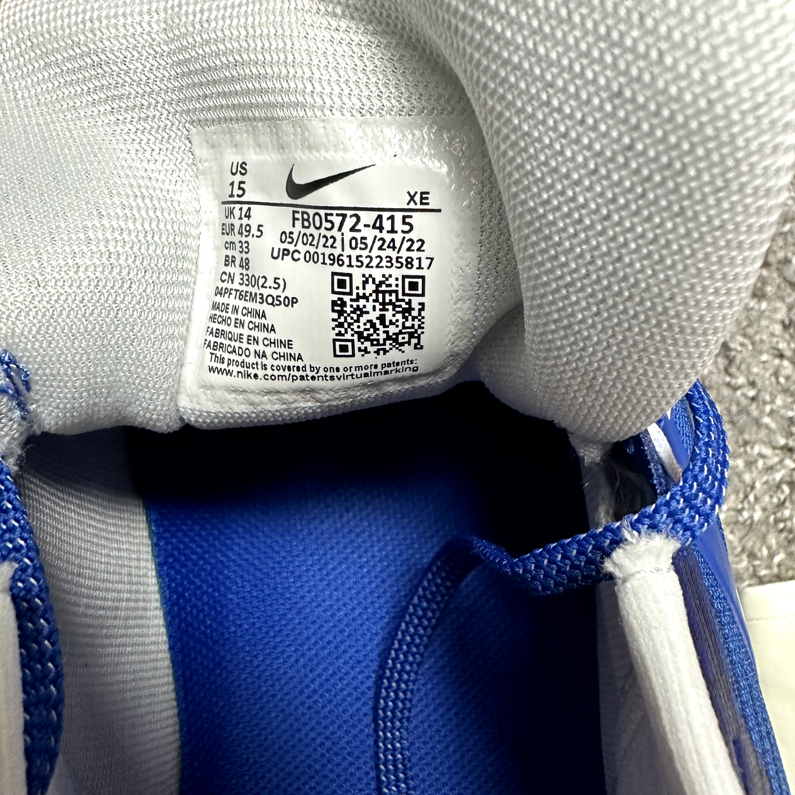 Nike Air Zoom Pegasus 39 Duke Blue Devils Men's Running Shoes Size 15 FB0572-415