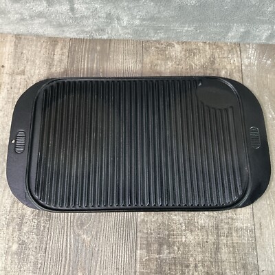 Vintage 15.5'' x 10''  Cast Iron rectangular Griddle with Grease Groove