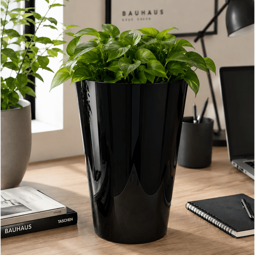 Milano Large Black Round Planter 44cm