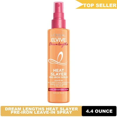 L'Oreal Paris Elvive Dream Lengths Heat Slayer Pre-Iron Spray Leave-In, 4.4 oz