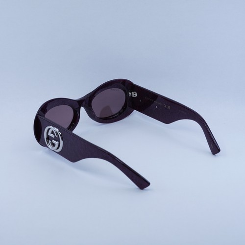 Pre-owned Gucci Gg1696s 003 Violet Cosmic Glitter/violet 51-20-140 Sunglasses Authe... In Purple