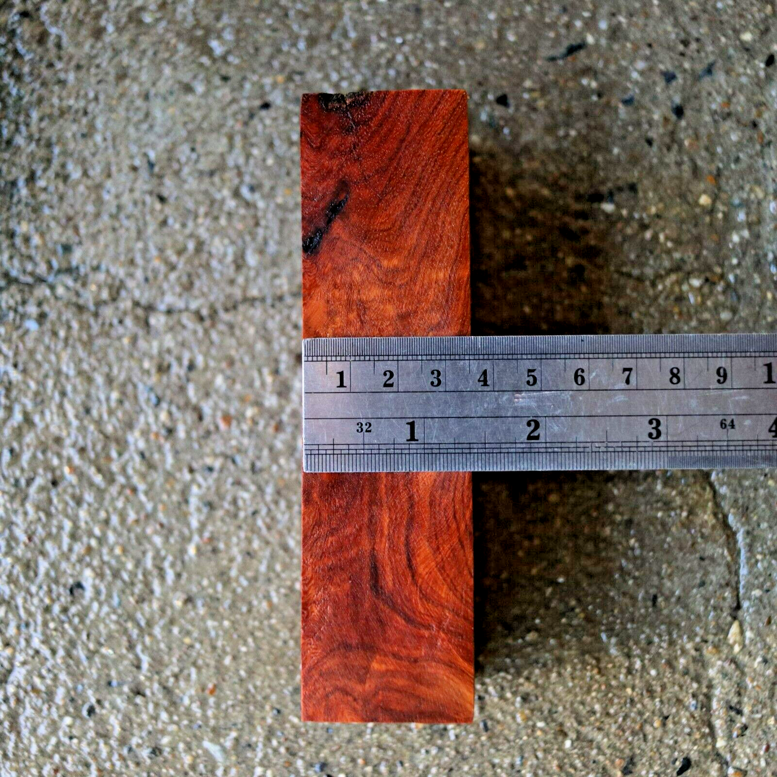 Amboyna Burl, Knife Handle Blank Turning, Exotic Wood 1 7/8"x 5"x 1 3/8" #392 Amboyna Burl, Knife Handle Blank Turning, Exotic Wood 1 7/8"x 5"x 1 3/8" #392