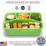 Ylebs 4 Pack Bento Box Lunch Containers,Reusable 4 Compartment Food Meal Prep Containers for Work and Travel,BPA Free,Microwave Dishwasher Safe