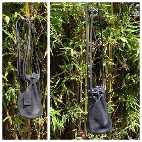 Vintage Coach LITTLETON DRAWSTRING グリーン Old Coach 4144 LITTLETON DRAWSTRING Shoulder Bag Leather