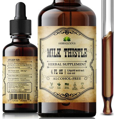 Milk Thistle Extract 4oz  Cleanse and Detox Supplement for Liver Support