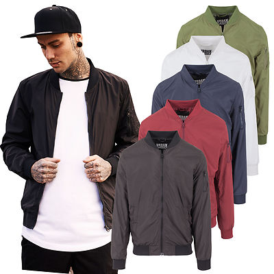 Urban Classics Uomo Chiaro Giacca Bomber Giacca da Pilota Blusa Giacca 1258