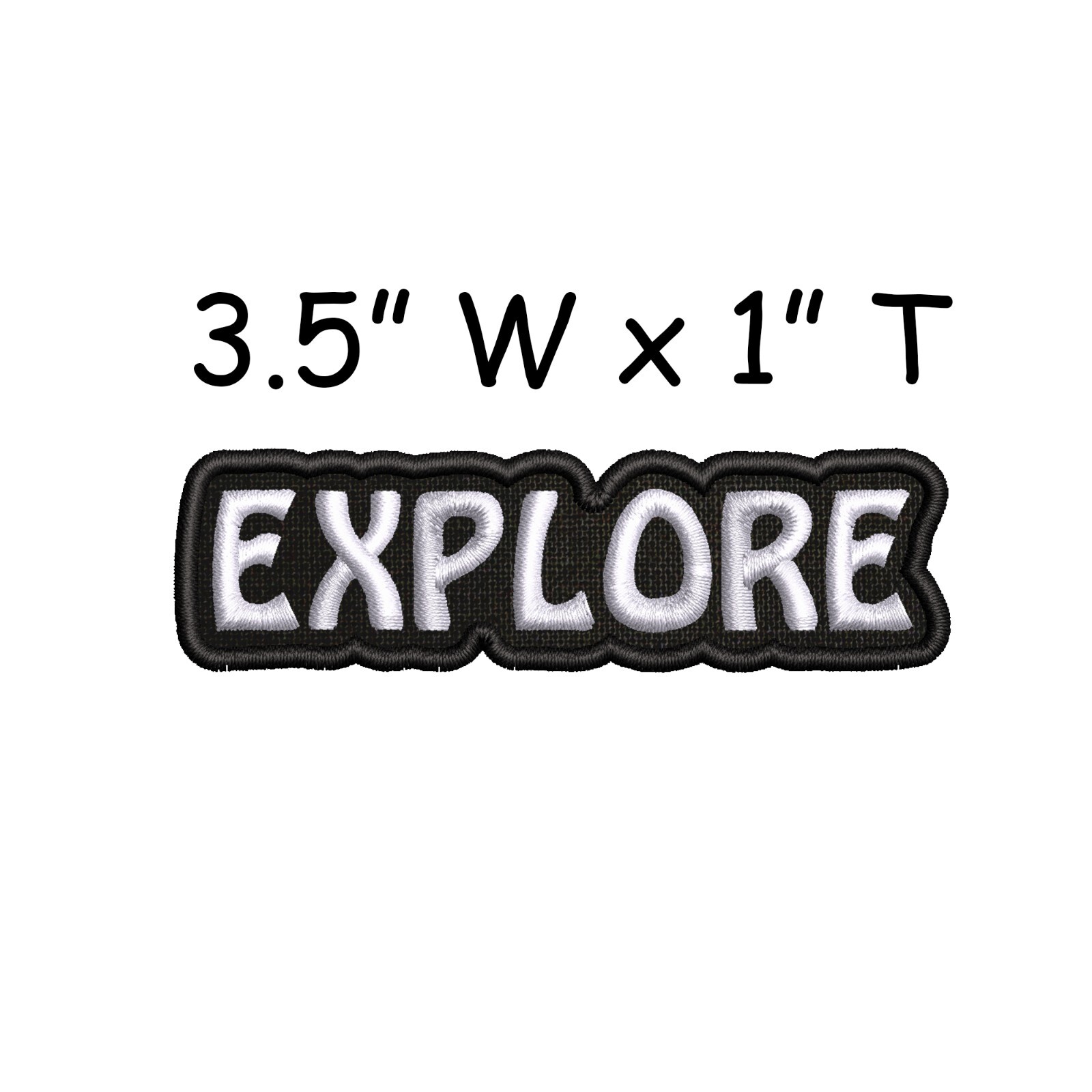 Explore Text Words Patch Custom Iron-on Embroidery Applique