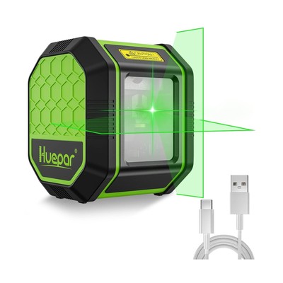 Huepar Green Beam Cross Line Laser Level, Self-Leveling Vertical and Horizont...