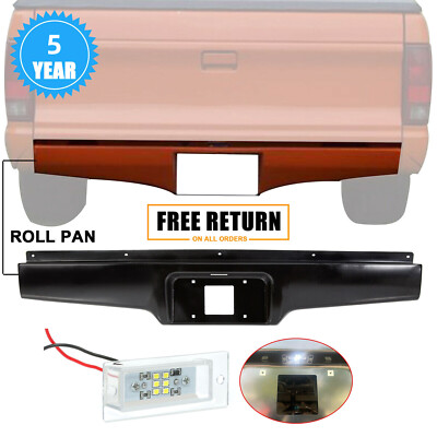 Rear Steel Bumper Roll Pan w/Light For 1982-1993 Chevy S10 GMC S15 Sonoma Pickup