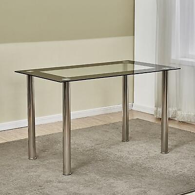 Dining Table Metal Leg Kitchen Home Furniture Clear
