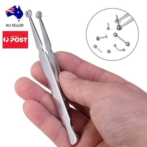 Bead Ball Holding Handling Tweezer Grabber Holder Surgical Steel Piercing Tool