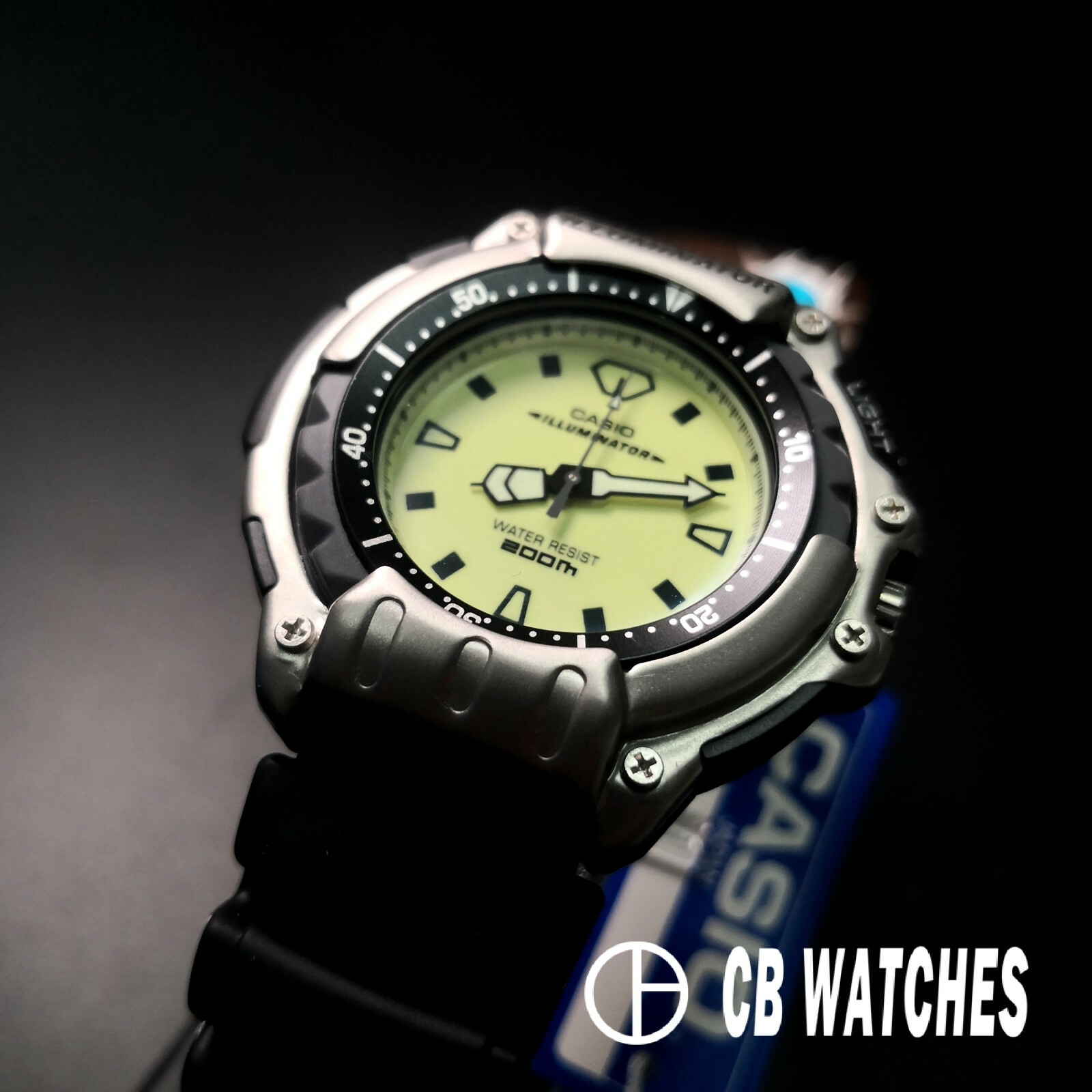 Pre-owned Casio Rare  Md-309-1e Made In Japan Analog Mens Watch 200m Divers Illuminator