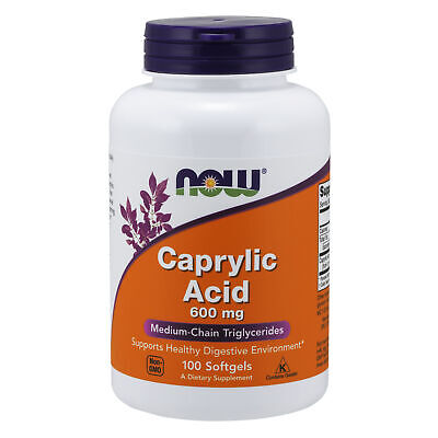 Caprylic Acid 600mg 100 Softgels | Candida Yeast Cleanse Support Detox