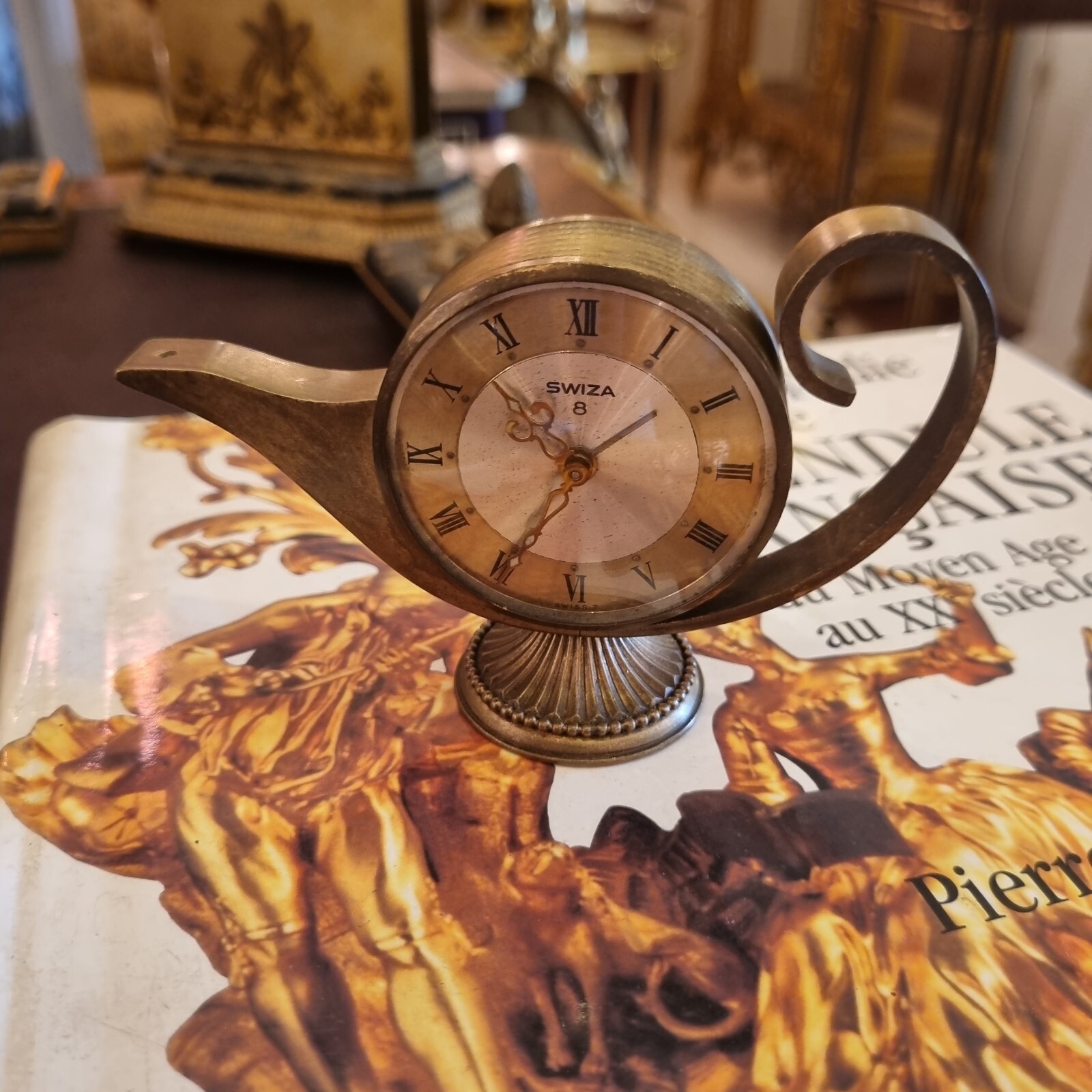 Vintage Swiza Aladdin windup alarm clock, Vintage Swiss made