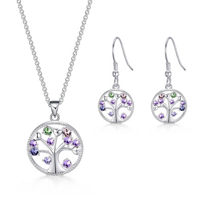 2pc Chakra Tree of Life Set Created with Zircondia  Crystals