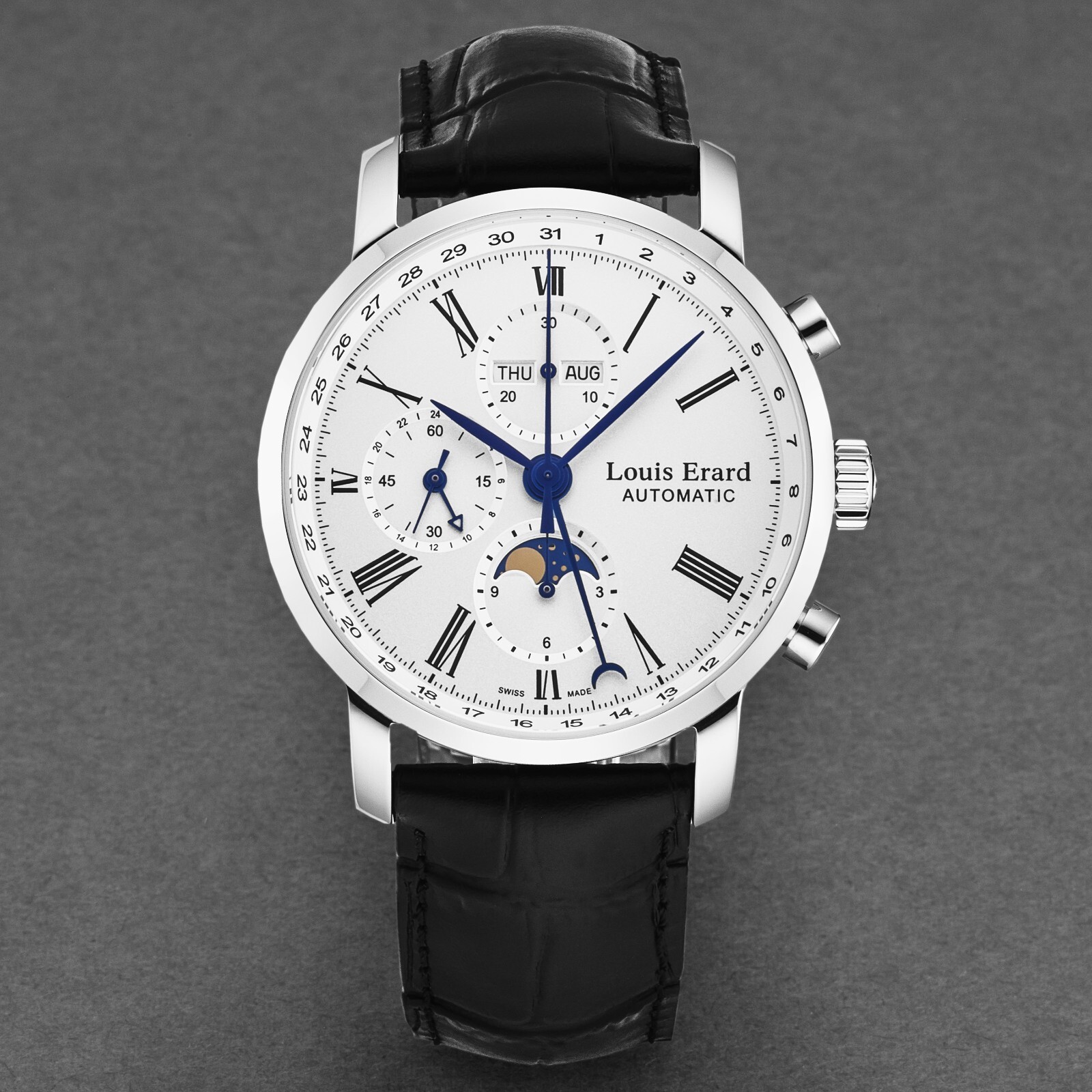 Pre-owned Louis Erard Men's 'excellence' Chronograph Silver Dial Automatic 80231aa01.bdc51