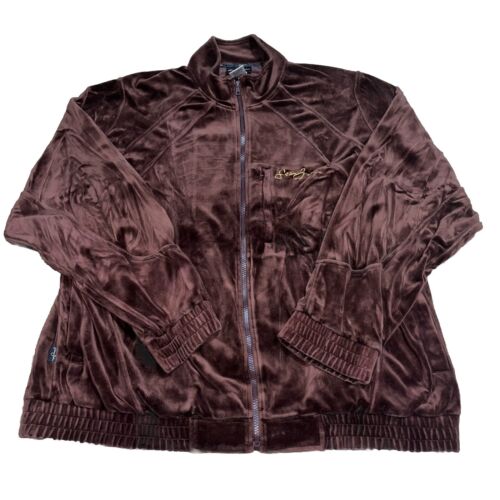 Rare SEAN JOHN Vintage Velour Zip Up-Warm Up Jacket XL Brown Rare SEAN JOHN Vintage Velour Zip Up-Warm Up Jacket XL Brown