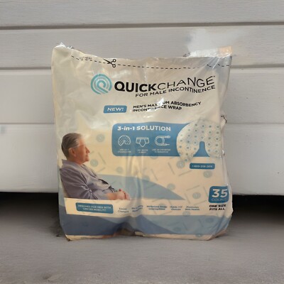 QuickChange Male Incontinence Urine Management Wrap 35 Count Sealed