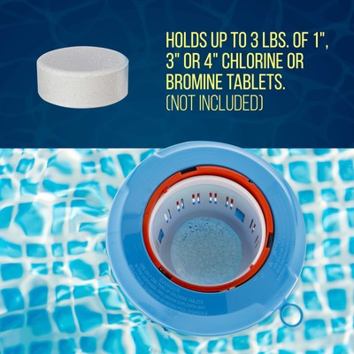 U.S. Pool Supply Floating Pool Chemical Dispenser Pop-Up Indicator 3" 4" Tablets