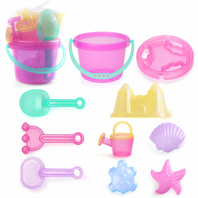 Kids Beach Sand Toys for Toddlers Bucket Shell Castle Mold Watering Can